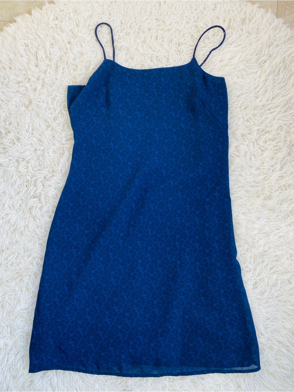Old Navy Blue Floral Jacquard Sleeveless Sheath Shift Dress Size 8